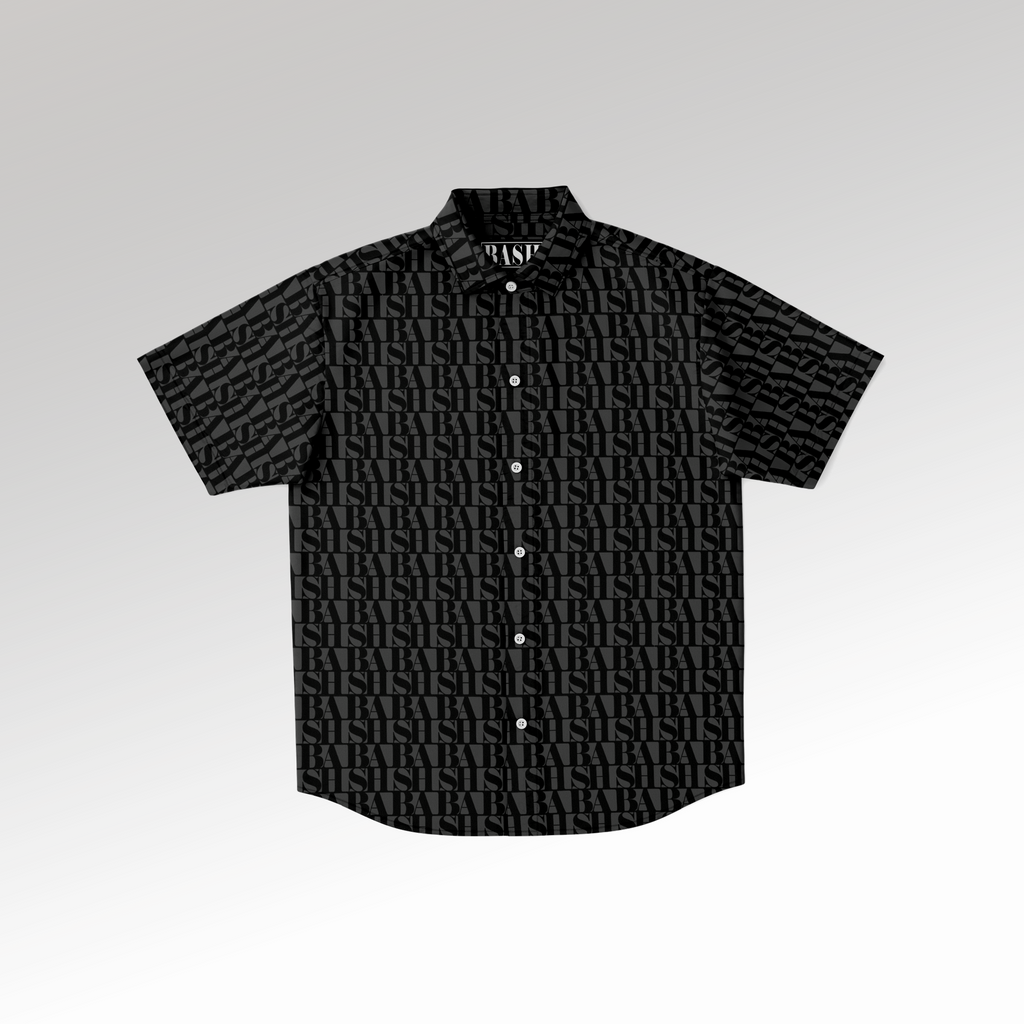 Monogram Collar Button-Down NOIR