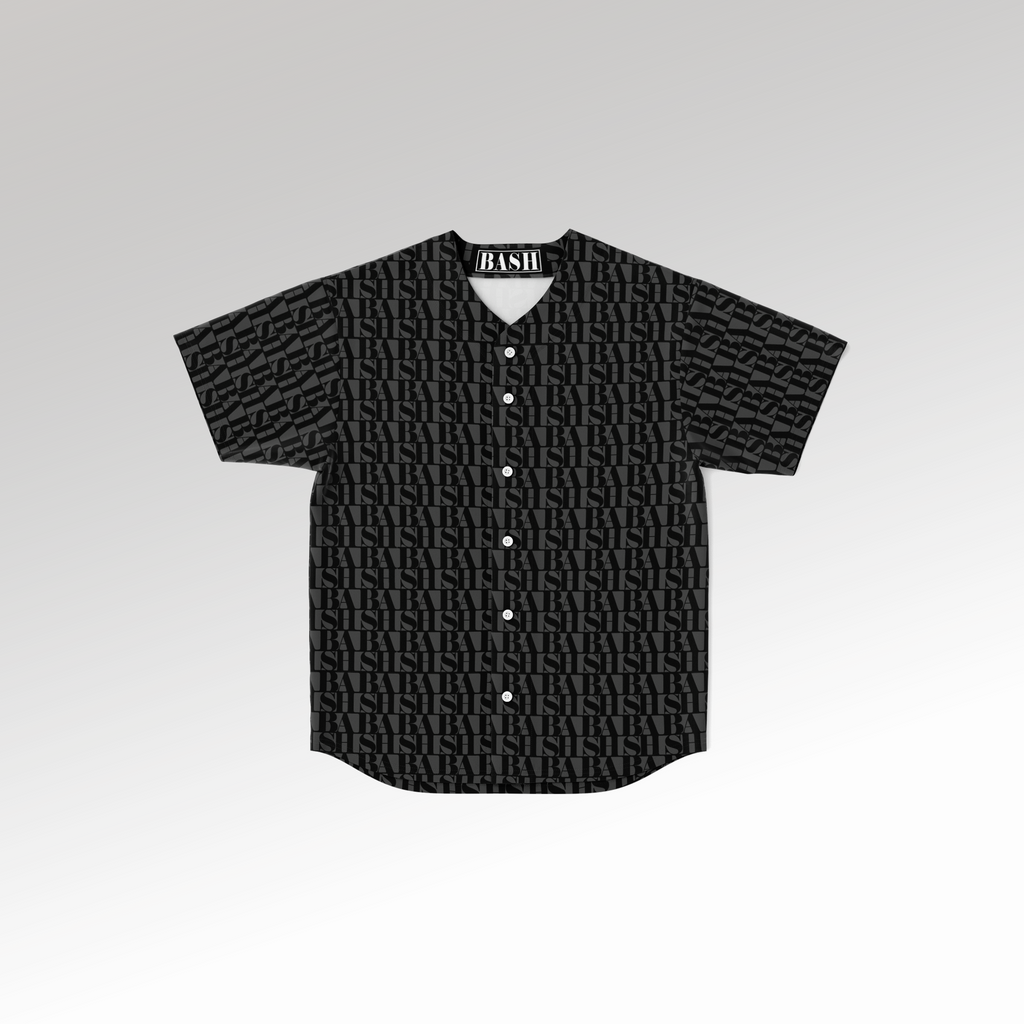 Monogram Collarless Button-Down BLACK