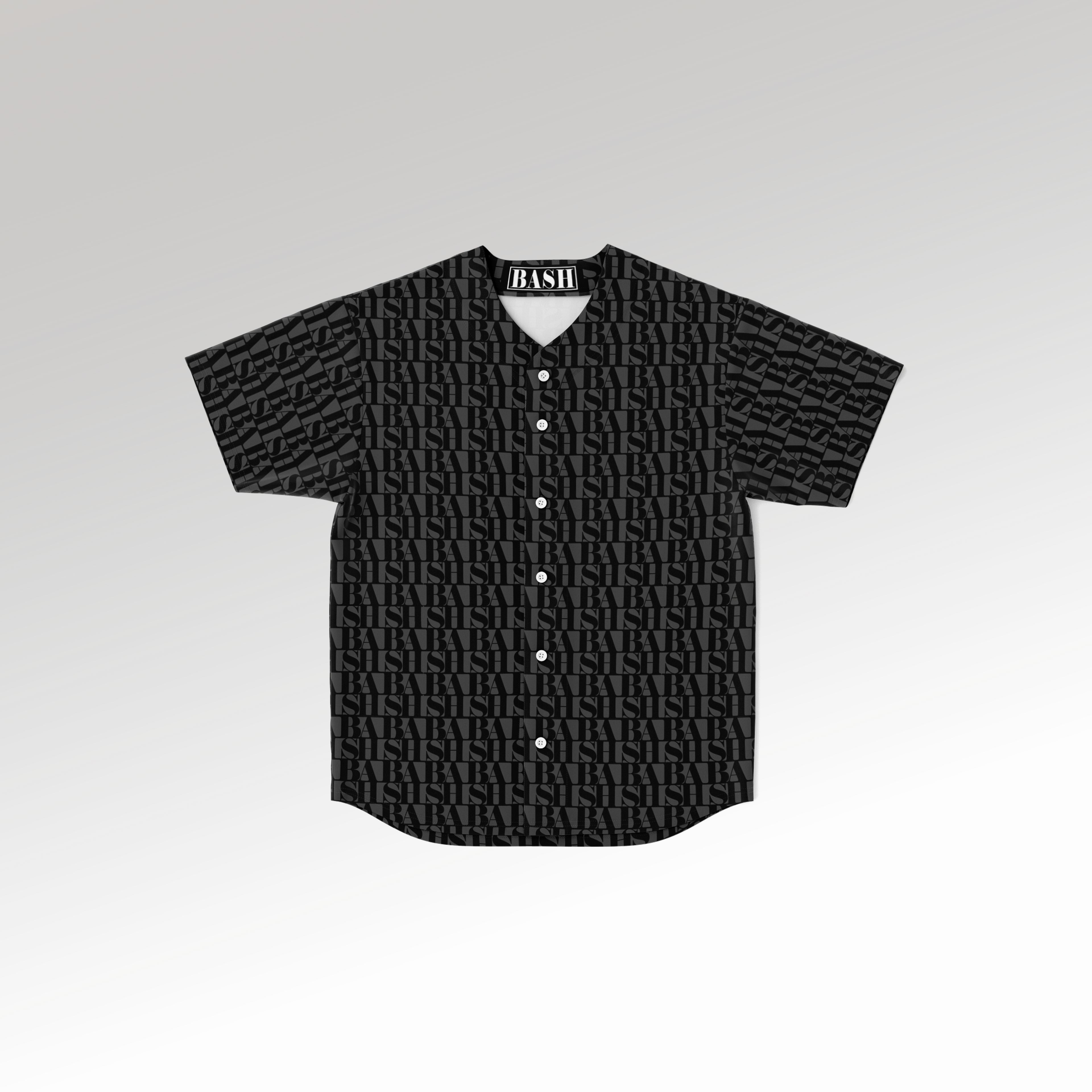 Monogram Collarless Button-Down BLACK