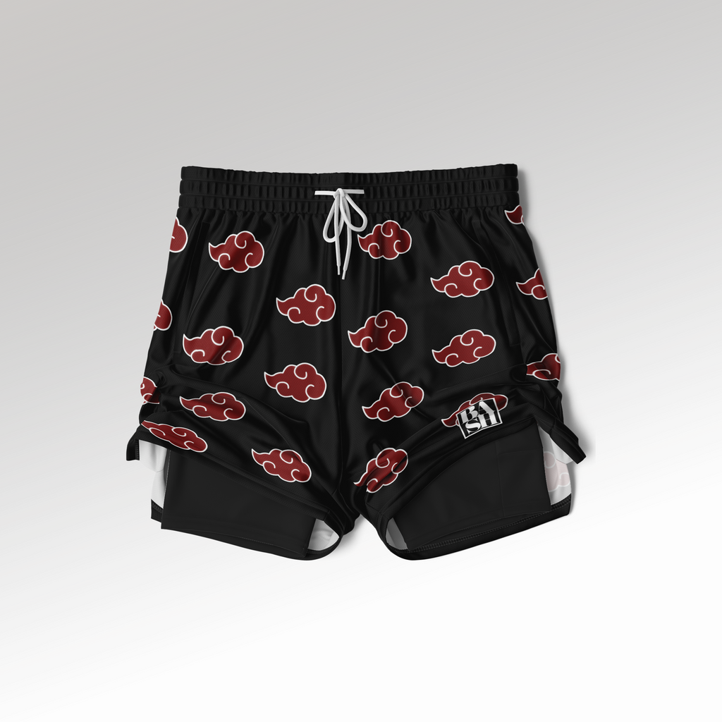 Akatsuki Cloud 2-in-1 Shorts - BLACK