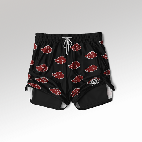 Akatsuki Cloud 2-in-1 Shorts - BLACK